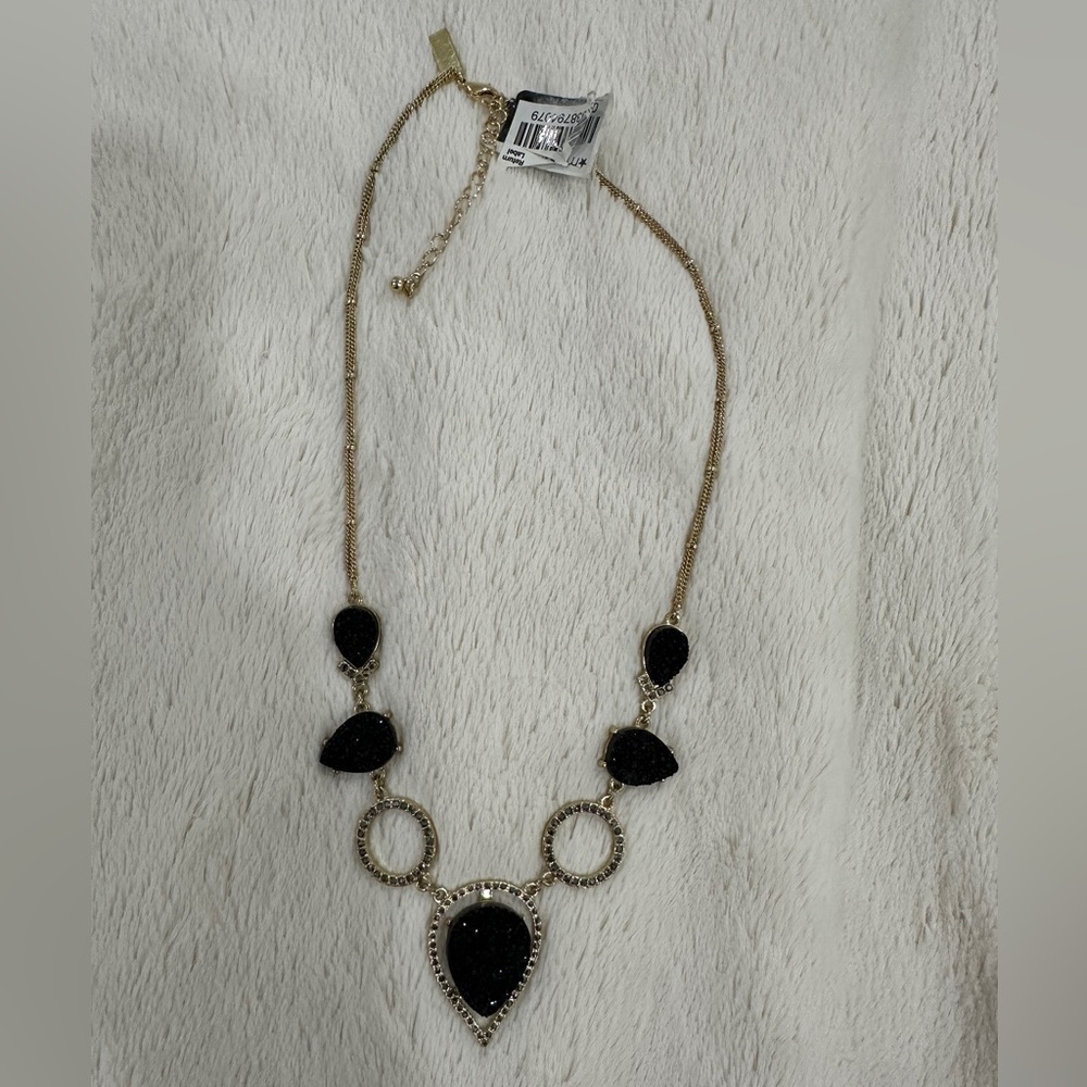 INC International Concepts Black and Gold Teardrop Necklace